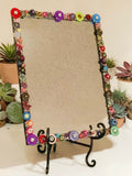 Colors Of A Rainbow Button Framed Mirror